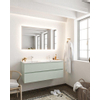 Mondiaz VICA ensemble de meuble de salle de bain - 120cm - meuble sous lavabo greey - 2 tiroirs - lavabo denia double - 2 trous de robinet - miroir LED - version XL 60cm de haut SW1098117