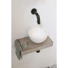 Ink Jazz XS fontein – rond – 36x20 cm – polystone wit mat – zonder kraan – frame RVS met eiken plateau SW718722
