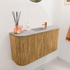 Mondiaz JOYA-DLUX 83.2cm toiletmeubel - ronding links en rechts kleur Oak - Wastafel FAYE positie Midden 1 kraangat kleur Glace. SW1422023