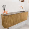 Mondiaz JOYA-DLUX 111.6cm toiletmeubel - ronding links kleur Oak - Wastafel FAYE positie Rechts Zonder kraangat kleur Oza. SW1424134