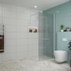 Fortifura Galeria inloopdouche - 90x200cm - ribbelglas - 8mm - wandarm - mat wit SW877022