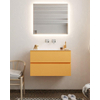 MONDIAZ VICA 80cm badmeubel ocher 2 lades wastafel cloud midden zonder kraangat SW411016 MONDIAZ VICA 80cm badmeubel ocher 2 lades wastafel cloud midden zonder kraangat SW411016