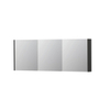 INK SPK1 armoire de toilette – 160 x 60 x 14 cm – 3 portes, portes-miroir double face – Anthracite mat SW493925