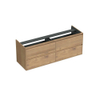 Forzalaqua Reno 2.0 meuble sous-lavabo 160x51x60cm avec 4 tiroirs sans poignées à fermeture douce Chêne massif Oyster SW492404