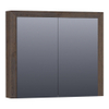 BRAUER Rise spiegelkast – 80x70x15 cm – zonder verlichting – 2 deuren, dubbelzijdige spiegeldeuren – Eiken zwart SW223487