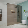 Fortifura Galeria Douche à l'italienne - 180x200cm - verre fumé - Noir mat SW876883