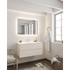 Mondiaz VICA ensemble de meuble de salle de bain - 100cm - meuble sous-vasque lin - 2 tiroirs - lavabo nuage milieu - 1 trou de robinet - miroir LED - version XL 60cm haut SW1098290