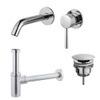 FugaFlow Eccelente Sobrado Slim Kit mitigeur lavabo - robinet encastrable - bonde nonobturable - siphon design - Chrome brillant SW1124159