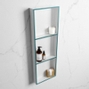 Mondiaz Easy nis 29.5x89.5x8cm voor Inbouw/opbouw 3 open vakken Solid surface Talc/Smag SW643872