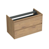 Forzalaqua Reno 2.0 wastafelonderkast 100x51x60cm met 2 softclose greeploze lades Massief Eiken Oyster SW492335