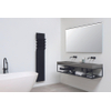 INK Momento Meuble avec miroir et éclairage 160x45cm double vasques Quartz béton sans trous Ferro Frame noir mat SW285453 INK Momento Meuble avec miroir et éclairage 160x45cm double vasques Quartz béton sans trous Ferro Frame noir mat SW285453