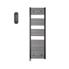 Sanicare HVS Radiateur électrique - 172x60cm - 1127W - avec télécommande - thermostat - chrome - en bas à gauche - noir mat SW1210843
