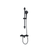 Adema Sparkle 2.0 Badset - thermostatische badkraan - 70cm glijstang - ronde handdouche - metalen doucheslang - mat zwart SW1481413