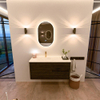 Mondiaz CIRO-DLUX Badkamermeubelset - 110x45x50cm - Solid surface wastafel Opalo - 1 wasbak Links - 1 kraangat - 2 lades - Shadow SW1532388