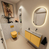 MONDIAZ TURE-DLUX Meuble toilette - 80cm - Ocher - EDEN - vasque Opalo - position droite - sans trou de robinet SW1104403