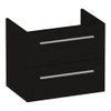 BRAUER Trust meuble sous-lavabo peu profond 60 sans poignées rapportées 2 tiroirs softclose et 1 découpe pour siphon - Timber Black SW1204120