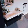 Mondiaz ALAN-DLUX Ensemble de meuble - 110cm - meuble Urban mat - 1 tiroir - Lavabo Cloud Ostra suspendu - vasque gauche - 1 trou de robinet SW807401