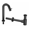 INK 5B Ensemble robinetterie de lave-mains - robinet de lave-mains sur plage - haut galbé - siphon design - noir mat SW693082