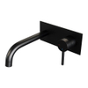 BRAUER Black Edition Wastafelmengkraan inbouw - gebogen uitloop links - hendel lang smal - inclusief inbouwdeel - afdekplaat - model A 1 - mat zwart SW385399