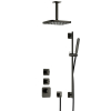 Hotbath Gal IBS40 regendoucheset inbouw - 2 functies - 15cm plafondarm - 22cm vierkante hoofddouche - met glijstang - gunmetal geborsteld PVD SW656339