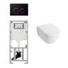 Villeroy & Boch Subway 2.0 Compact met zitting toiletset met geberit inbouwreservoir en sigma20 drukplaat zwart SW32465