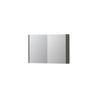 INK SPK1 Spiegelkast - 90x14x60cm - 2 deuren - dubbelzijdige Spiegel - schakelaar en stopcontact - MDF lak Mat beton groen SW493615