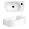 Clou InBe lave-mains - 41x22.5x11cm - demi-rond - trou robinet droite - sans trop-plein - blanc SW892482