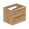 Thebalux onderkast type2 60cm 2x lade opbouwgreep Noëlla 1x uitsparing incl witte sifonset SW769177