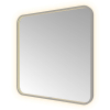 Hotbath &MORE Spiegel - 80x80cm - direct en indirect LED - spiegelverwarming - color changing - dimbaar - met afstandsbediening - PVD - geborsteld gunmetal antraciet SW1246092