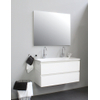 Adema Bella badmeubel met acryl wastafel 2 kraangaten met spiegel 100x55x46cm Wit hoogglans SW398109 Adema Bella badmeubel met acryl wastafel 2 kraangaten met spiegel 100x55x46cm Wit hoogglans SW398109