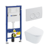 QeramiQ Dely Toiletset - Geberit UP100 inbouwreservoir - witte bedieningsplaat - softclose toilet zitting - 35mm - glans wit SW1222068