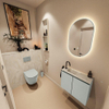 MONDIAZ TURE-DLUX 60cm toiletmeubel Greey. EDEN wastafel Ostra positie links. Met 1 kraangat. SW1104840