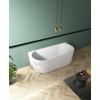 ZEZA Blend half vrijstaand bad - ribbel - 170x80x58cm - met afvoer - acryl - mat wit SW962843
