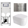 Duravit Me by Starck Ensemble WC – réservoir encastré avec mécanisme de chasse UP320 – abattant à fermeture ralentie (soft-close) – plaque de commande en acier inoxydable – boutons rectangulaires – acier inoxydable SW1574316