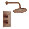 Crosswater MPRO Ensemble de douche pluie encastré - 2 poignées - pomme de douche 30cm - bras mural - bronze brossé SW1472588