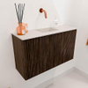 Mondiaz JOYA-DLUX 70cm toiletmeubel - kleur Walnut - Wastafel FAYE positie Midden Zonder kraangat kleur Meli. SW1424403
