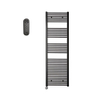 Sanicare HVS Radiateur électrique - 172x45cm - 920W - avec télécommande - thermostat - chrome - en bas à gauche - noir mat SW1210822