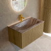MONDIAZ KURVE-DLUX 80cm badmeubel kleur Dusk met 1 lade en 0 deuren. Wastafel BIG SMALL Midden 1 kraangat Oza. SW1432977
