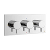 Crosswater MPRO Robinet de baignoire thermostatique encastrable 1 robinet d'arrêt 1 inverseur partie de finition 27.5x12cm horizontal chrome SW385424