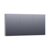 BRAUER Impress Deluxe Armoire de toilette 139x70x15cm éclairage intégré rectangulaire 3 portes pivotantes MDF Taupe mat SW371721