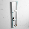 Mondiaz Easy nis 29.5x149.5x8cm voor Inbouw/opbouw 3 open vakken Solid surface Talc/Smag SW643899