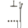 Hotbath Cobber IBS70 Regendoucheset - inbouw - 15cm plafondarm - 30cm ronde hoofddouche - 3 standen handdouche - glijstang - mat/glans verouderd ijzer (zwart) SW677630