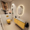 MONDIAZ TURE-DLUX Meuble toilette - 100cm - Ocher - EDEN - vasque Ostra - position centrale - sans trou de robinet SW1104963