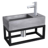 Differnz Ravo pack lave-mains – 38,5 x 18,5 x 25 cm – béton gris foncé – robinet droit chromé – avec cadre noir SW373242