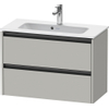 Duravit Ketho.2 Wastafelonderbouwkast - met 2 laden - 81x39x54.9cm - met grepen antraciet - betongrijs mat SW772193