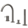 IVY Bond Combinaison pour rebord de baignoire - 4 voies - mitigeur - bec pivotant - douchette extractible - Metal black brossé PVD SW1031199