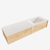 MONDIAZ LUSH 150cm badmeubel washed oak 2 lades wastafel cloud rechts 1 kraangat SW409354 MONDIAZ LUSH 150cm badmeubel washed oak 2 lades wastafel cloud rechts 1 kraangat SW409354