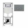 Geberit Bâti-support encastrable - UP320 - plaque de commande QeramiQ push - DualFlush - boutons ronds - synthétique - gris clair SW1164790