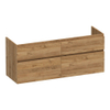 BRAUER Delight Meuble sous-lavabo - 140x46x60cm - 4 tiroirs à fermeture en douceur - sans poignées - 2 découpes pour siphon - Chateau SW1199355