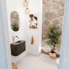 Mondiaz JOYA-DLUX 51.6cm toiletmeubel - ronding links kleur Shadow - Wastafel FAYE positie Rechts Zonder kraangat kleur Sombra. SW1425215